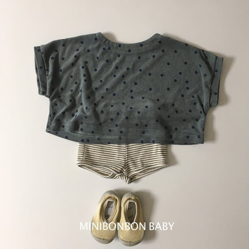 Mini Bongbong - Korean Baby Fashion - #babyootd - Dot Short Tee - 4
