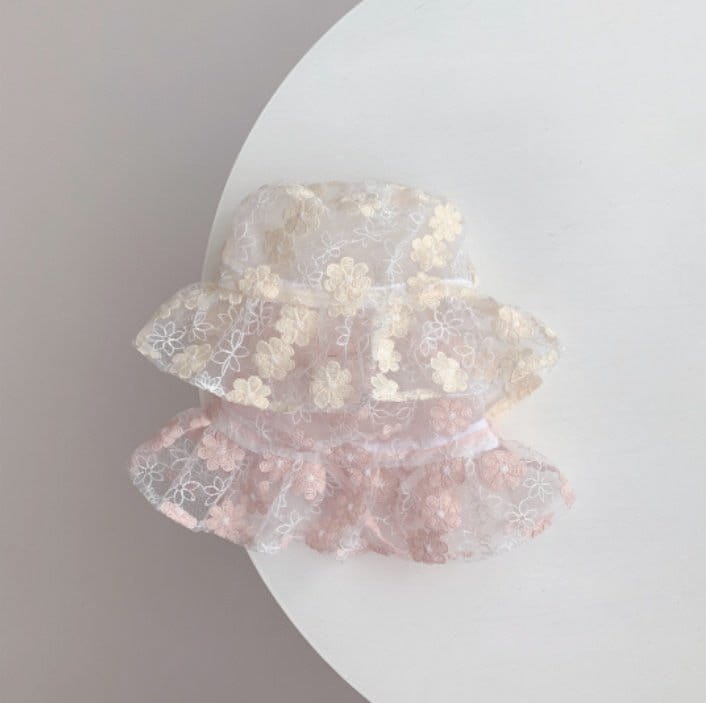 Miso - Korean Baby Fashion - #onlinebabyshop - Lace Flower Bucket Hat - 4