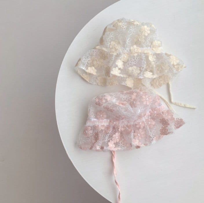Miso - Korean Baby Fashion - #babyboutique - Lace Flower Bucket Hat - 5