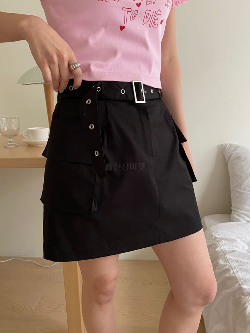More Than - Korean Women Fashion - #romanticstyle - Belt Pocket Skirt