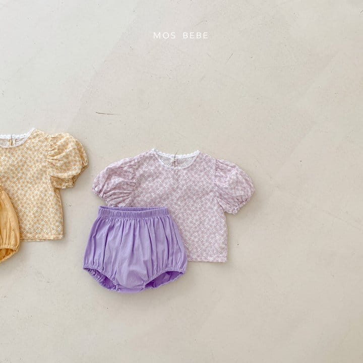 Mos Bebe - Korean Baby Fashion - #babylifestyle - Magaret Bloomer Top Bottom Set - 2