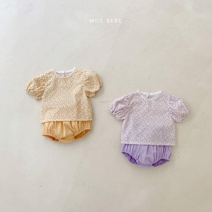 Mos Bebe - Korean Baby Fashion - #babyoninstagram - Magaret Bloomer Top Bottom Set - 3