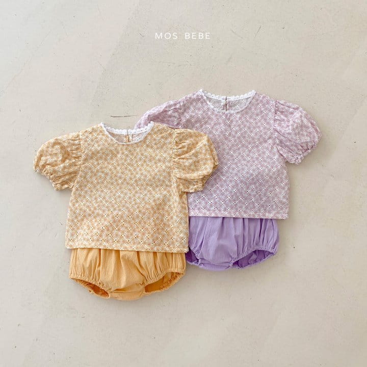 Mos Bebe - Korean Baby Fashion - #babyoutfit - Magaret Bloomer Top Bottom Set - 5