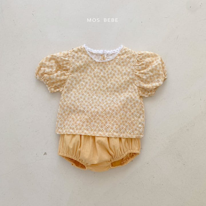 Mos Bebe - Korean Baby Fashion - #babyoutfit - Magaret Bloomer Top Bottom Set - 6