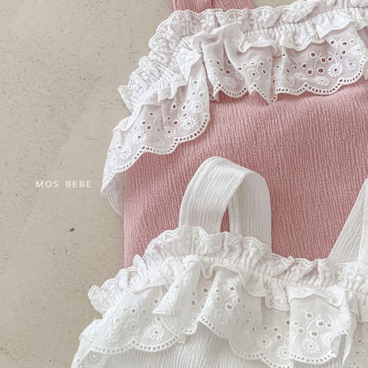 Mos Bebe - Korean Baby Fashion - #onlinebabyboutique - Anfant Lace Bodysuit - 5