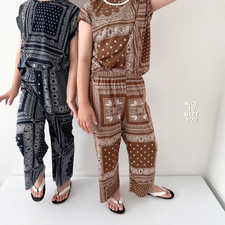Nice To Meet You - Korean Children Fashion - #childofig - Paisely Ice Top Bottom Set - 11