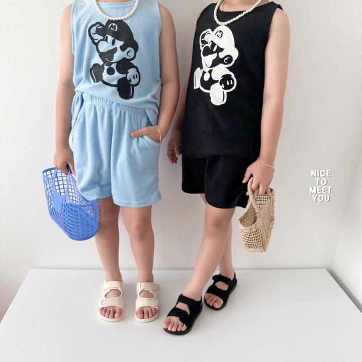 Nice To Meet You - Korean Children Fashion - #childofig - Terry Mario Top Bottom Set - 9
