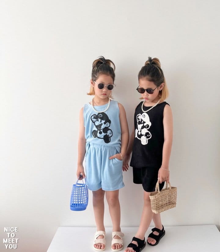 Nice To Meet You - Korean Children Fashion - #prettylittlegirls - Terry Mario Top Bottom Set - 8