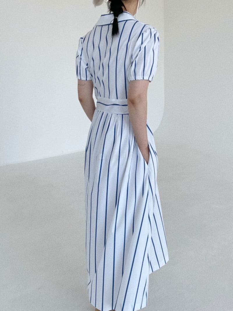 Oli Seoul - Korean Women Fashion - #restrostyle - Blue Signal One-piece - 12