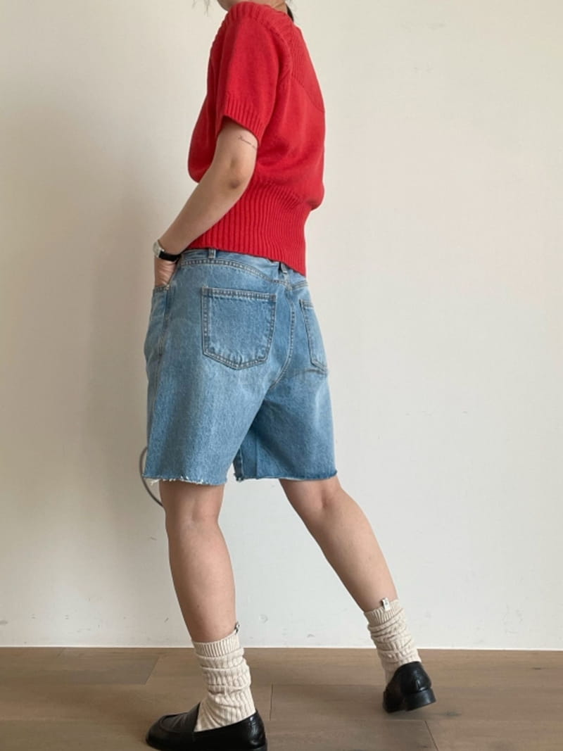Oli Seoul - Korean Women Fashion - #womensfashion - Red Anna Slit Knit Tee - 12