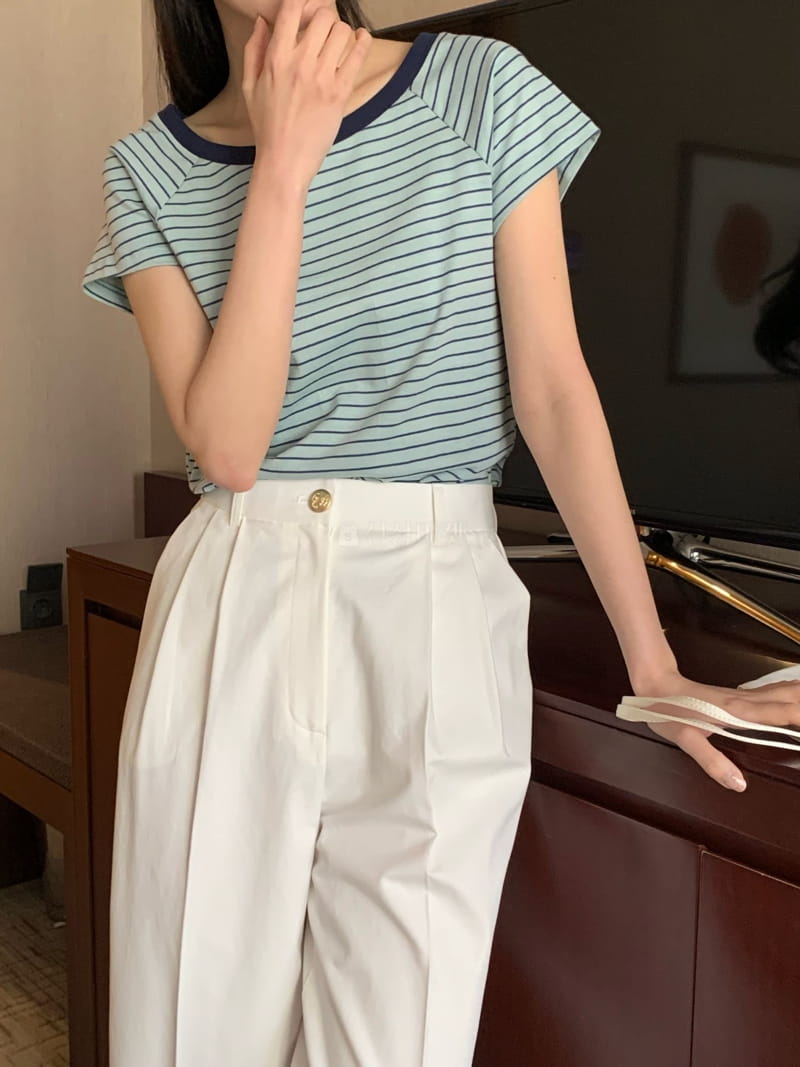 Ovu - Korean Women Fashion - #momslook - Candy Stripes Tee - 11