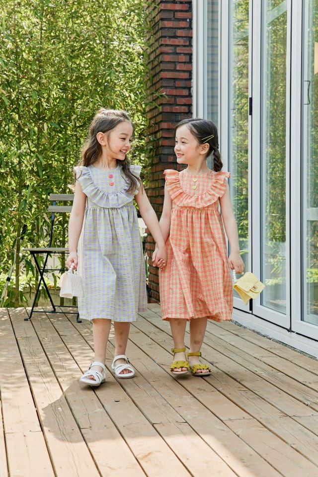 Pink Berry - Korean Children Fashion - #minifashionista - Heart Check One-piece