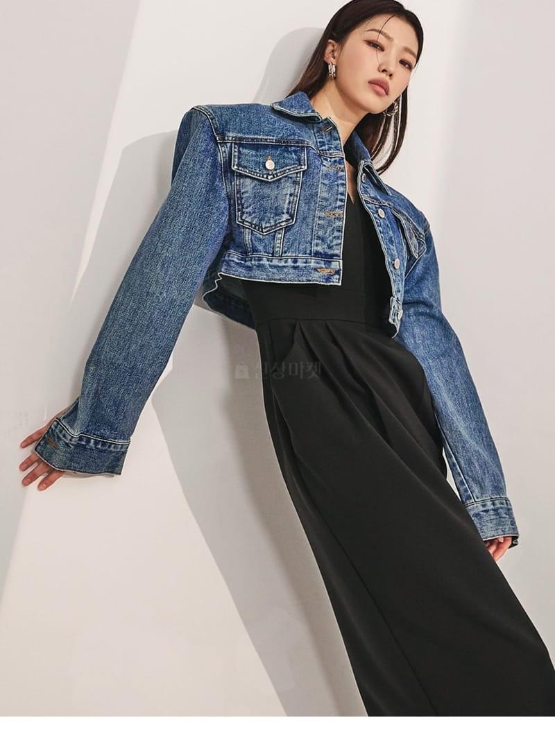 Project Wave - Korean Women Fashion - #momslook - Pocket Denim Jacket - 5