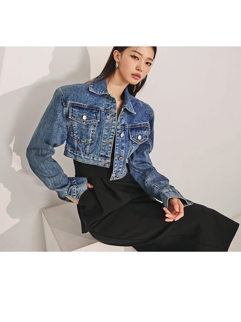 Project Wave - Korean Women Fashion - #momslook - Pocket Denim Jacket - 7