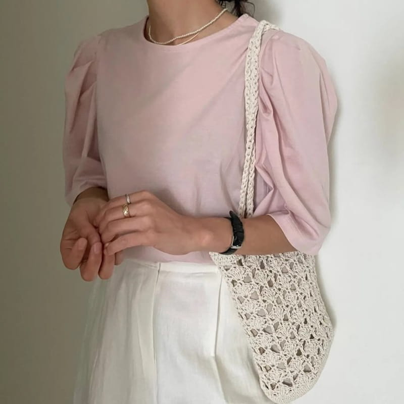 Ripple - Korean Women Fashion - #momslook - Silket Pudding Tee - 5
