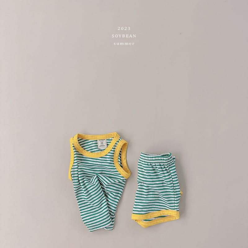 Soybean - Korean Children Fashion - #todddlerfashion - Mini Stripes Top Bottom Set - 6