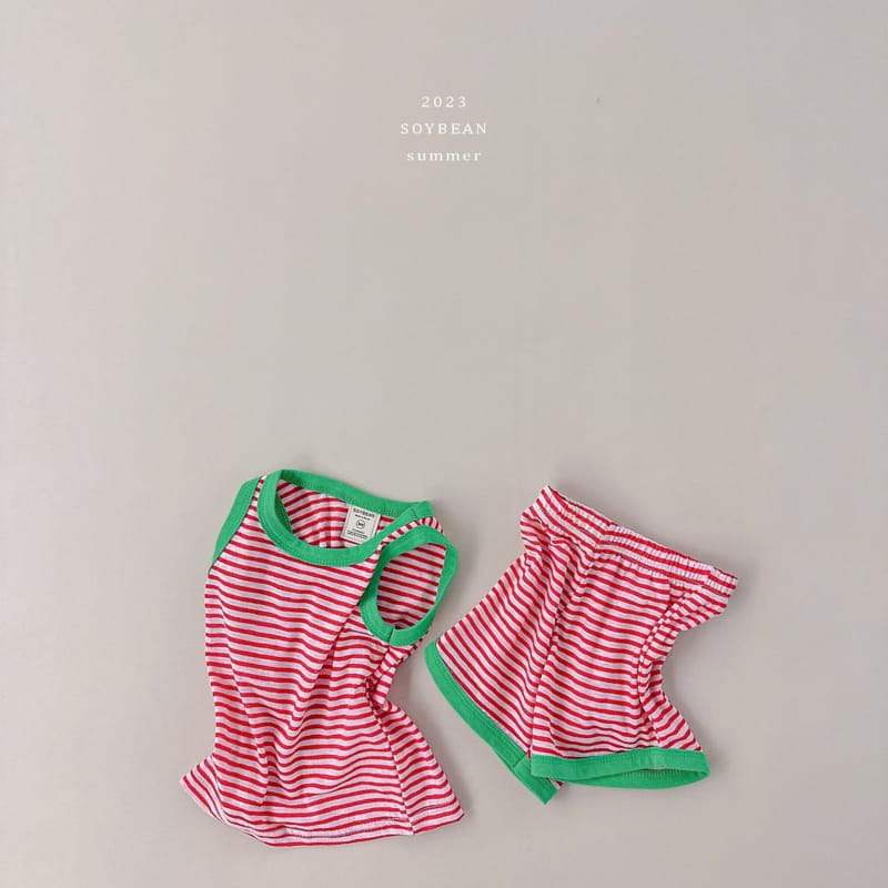 Soybean - Korean Children Fashion - #toddlerclothing - Mini Stripes Top Bottom Set - 7
