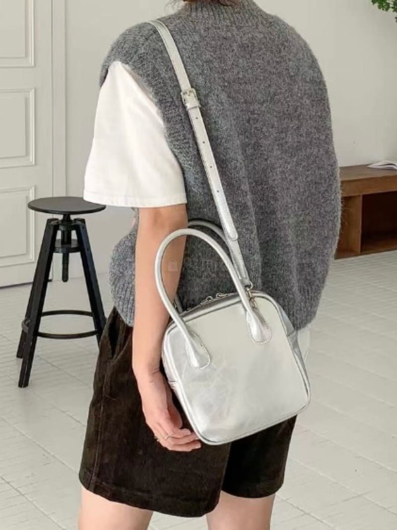 Trouvaille - Korean Women Fashion - #momslook - Tomb Square Tote Cross Bag - 11