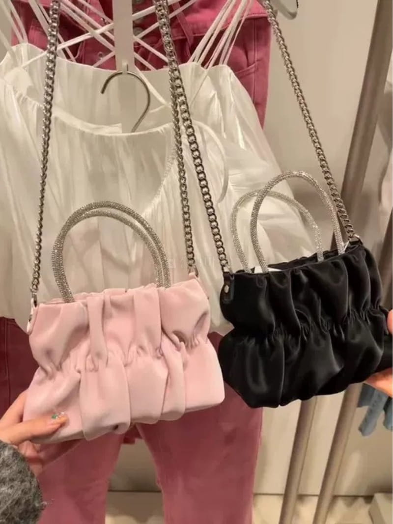 Trouvaille - Korean Women Fashion - #momslook - Pwder Shirring Tote Cross Bag