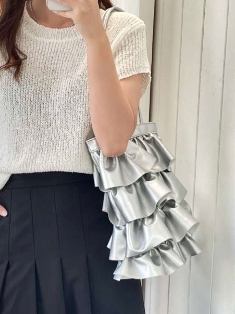 Trouvaille - Korean Women Fashion - #momslook - Cancan Frill Shoulder Bag - 4