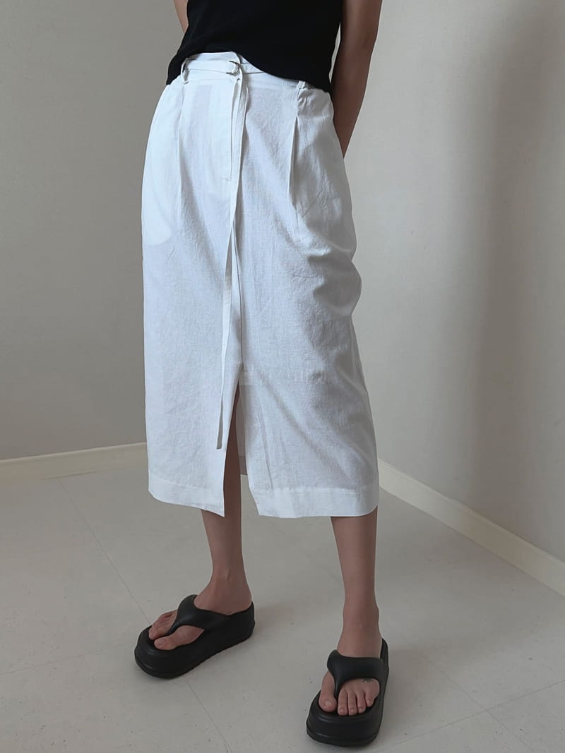 Unene Garden - Korean Women Fashion - #momslook - Linen Belt Skirt - 12