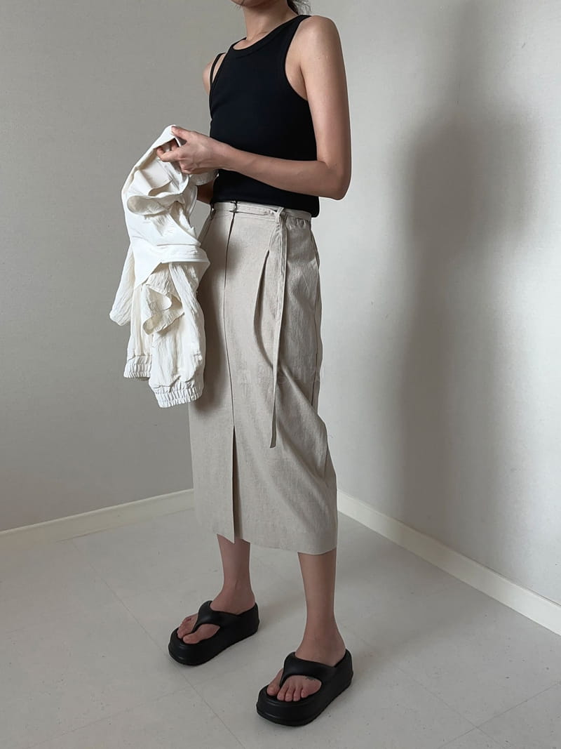 Unene Garden - Korean Women Fashion - #womensfashion - Linen Belt Skirt - 4