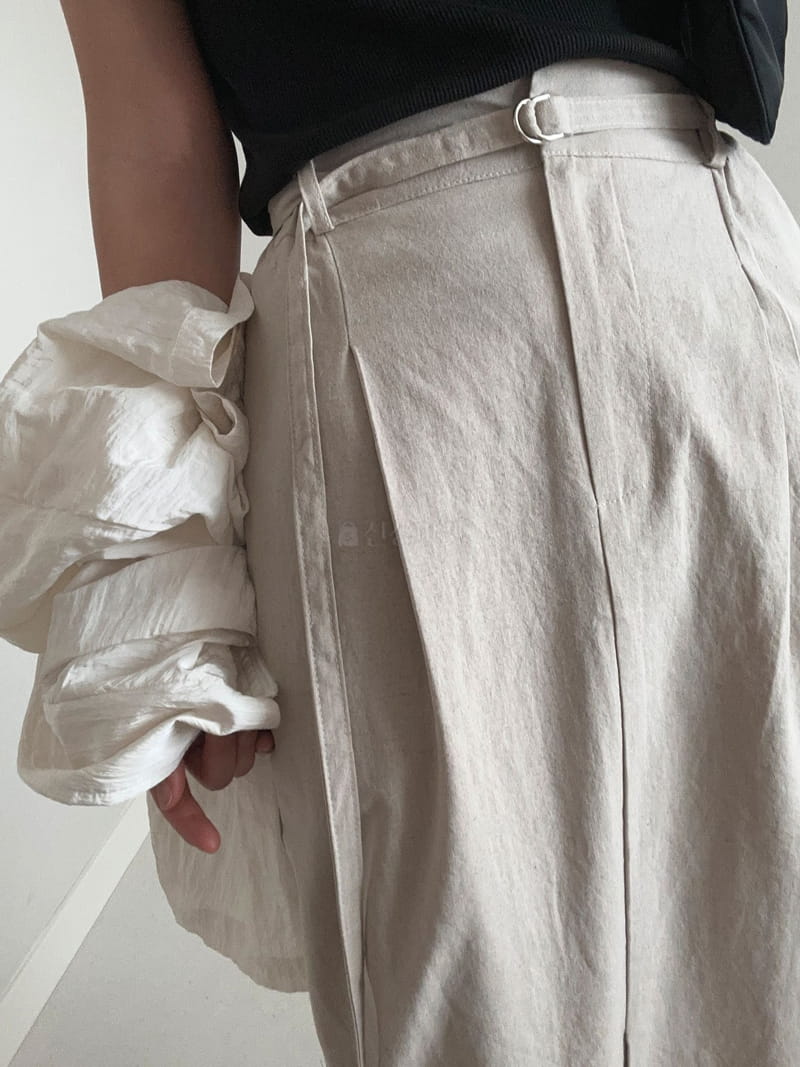 Unene Garden - Korean Women Fashion - #womensfashion - Linen Belt Skirt - 7