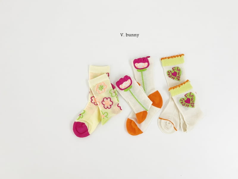 V Bunny - Korean Children Fashion - #kidsshorts - Neon Half Socks Set - 8