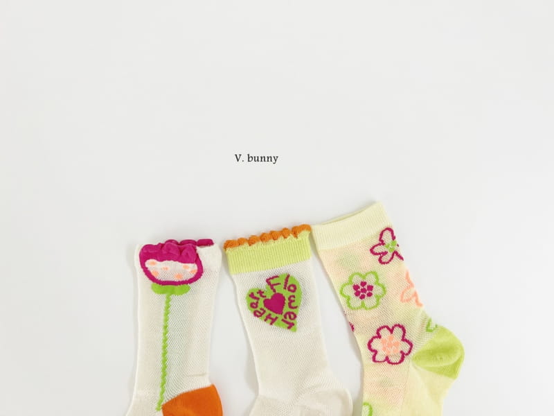 V Bunny - Korean Children Fashion - #kidsstore - Neon Half Socks Set - 9
