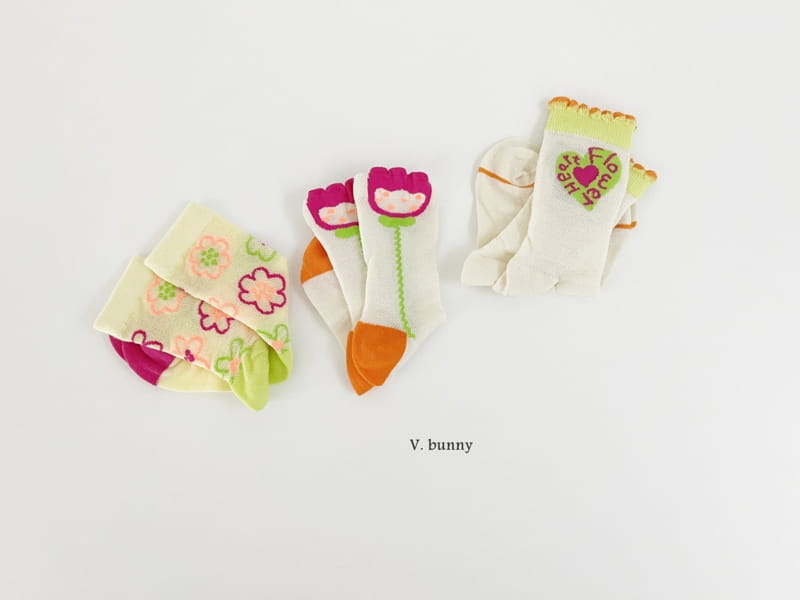 V Bunny - Korean Children Fashion - #toddlerclothing - Neon Half Socks Set