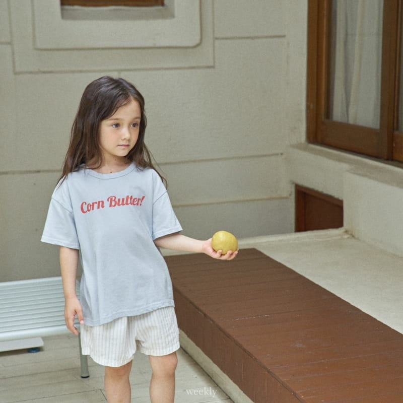 Weekly - Korean Children Fashion - #kidsshorts - Corn Butter Tee - 12