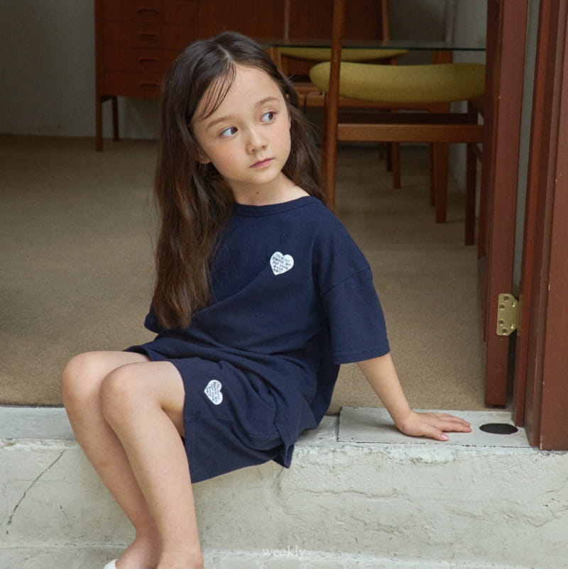 Weekly - Korean Children Fashion - #kidsstore - Heart Summer Top Bottom Set - 11