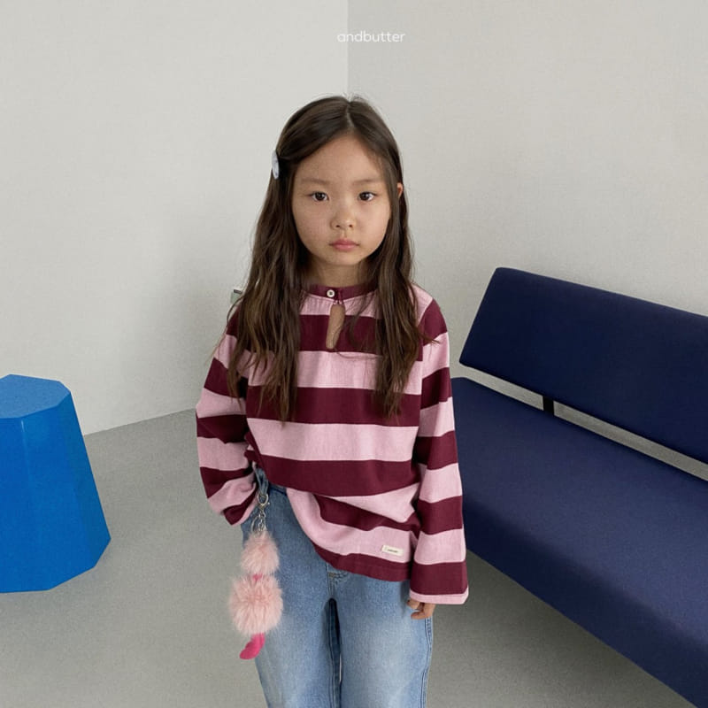 Andbutter - Korean Children Fashion - #littlefashionista - Tom Stripes Tee - 12