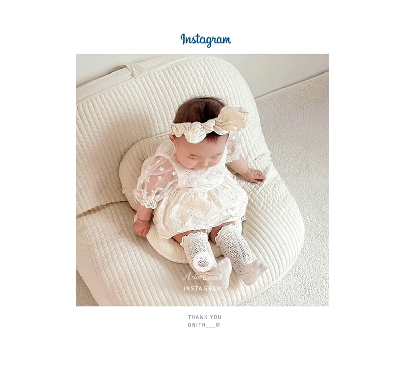 Arim Closet - Korean Baby Fashion - #babywear - Lovely Natural Organza Point Blouse Blommer Set - 5