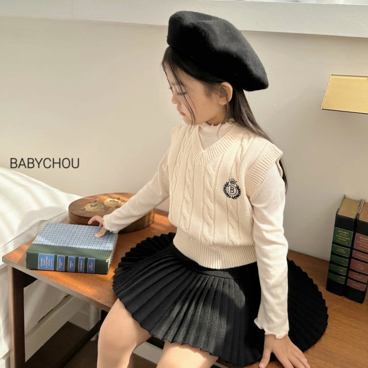 Babychou - Korean Children Fashion - #Kfashion4kids - Cable Vest - 9
