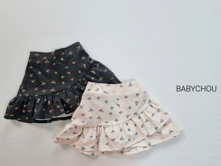 Babychou - Korean Children Fashion - #Kfashion4kids - Flower Frill Skirt