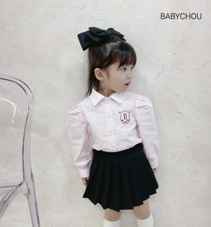 Babychou - Korean Children Fashion - #childofig - Stripes Blouse - 2