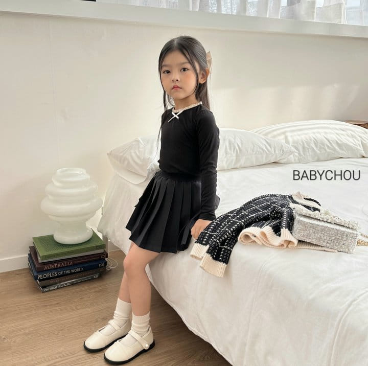 Babychou - Korean Children Fashion - #designkidswear - Ribbon Rib Tee - 12