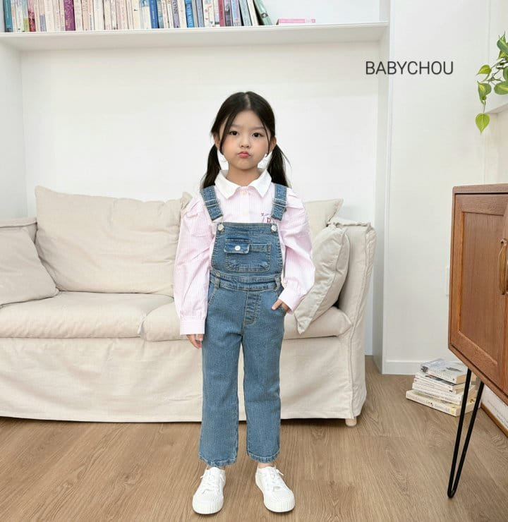 Babychou - Korean Children Fashion - #designkidswear - Denim Overalls - 5