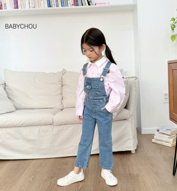 Babychou - Korean Children Fashion - #fashionkids - Denim Overalls - 7