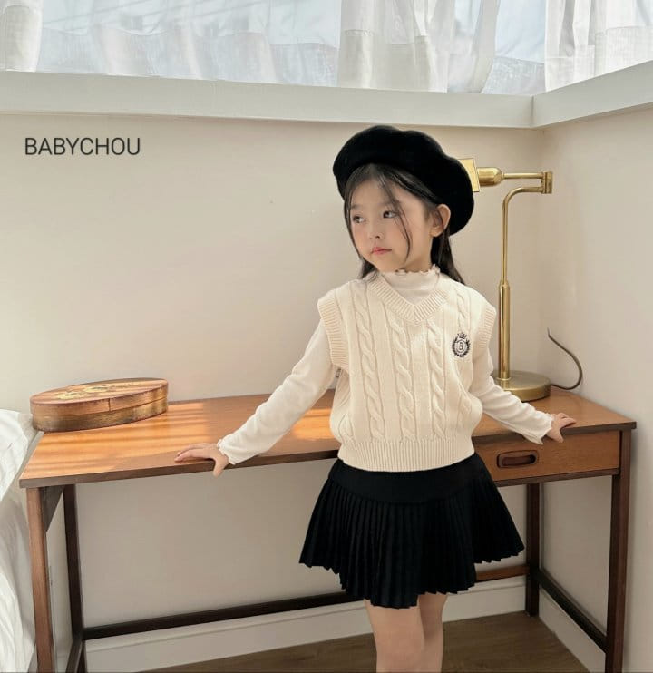 Babychou - Korean Children Fashion - #kidsshorts - Cable Vest - 6