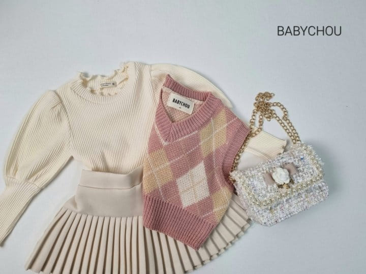 Babychou - Korean Children Fashion - #kidsshorts - Argyle Vest - 2