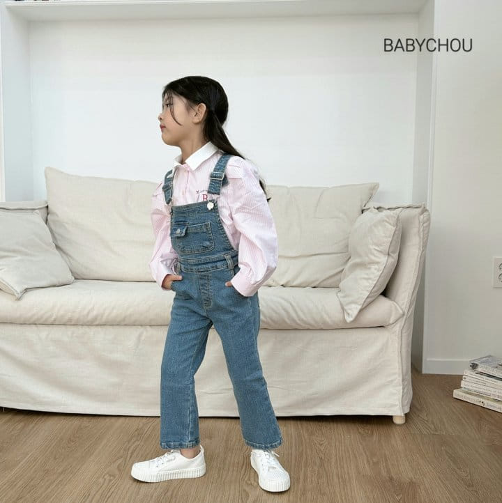 Babychou - Korean Children Fashion - #kidsshorts - Denim Overalls - 8