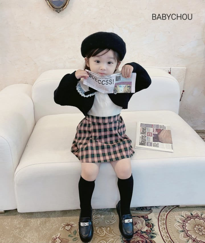 Babychou - Korean Children Fashion - #kidsshorts - Stripes Lie Tee - 5