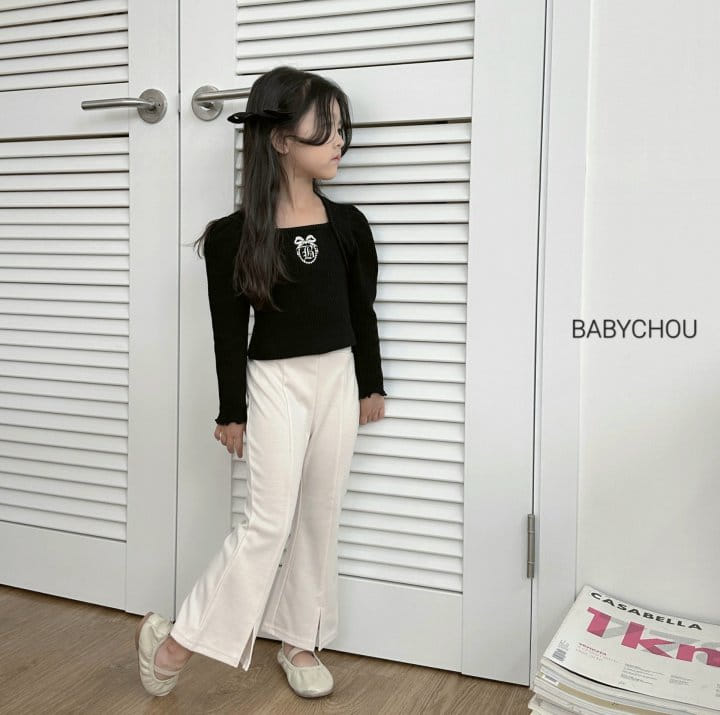 Babychou - Korean Children Fashion - #kidsstore - Slit Pants - 7