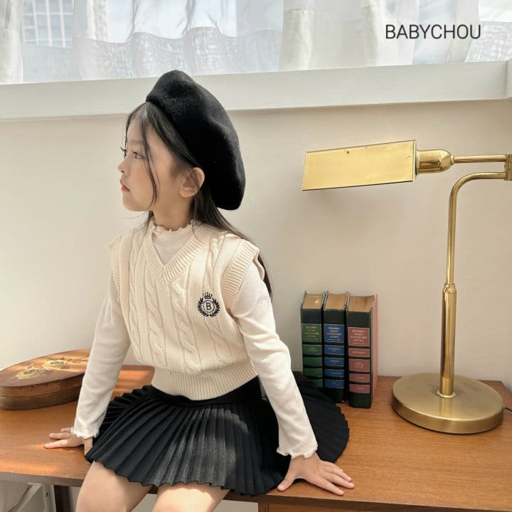 Babychou - Korean Children Fashion - #kidsstore - Cable Vest - 7