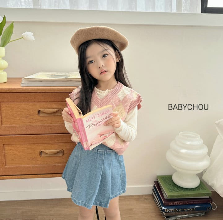 Babychou - Korean Children Fashion - #kidsstore - Argyle Vest - 3