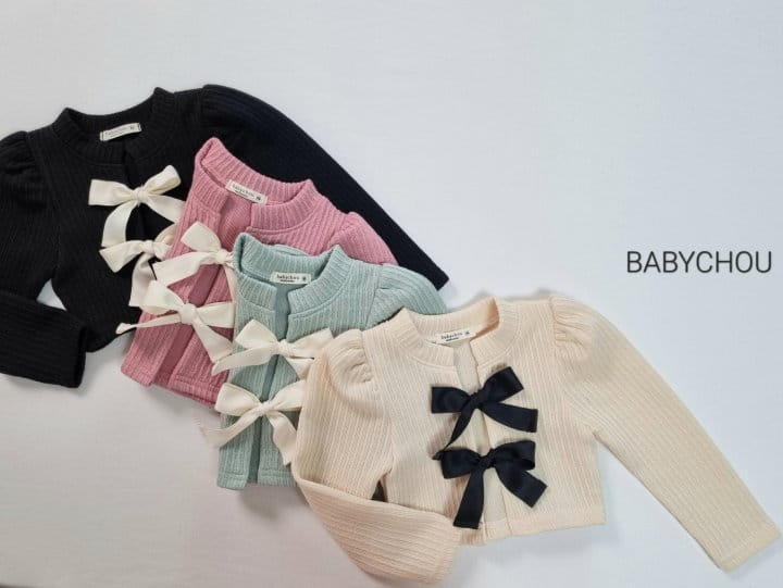 Babychou - Korean Children Fashion - #kidsstore - Ribbon Cardigan