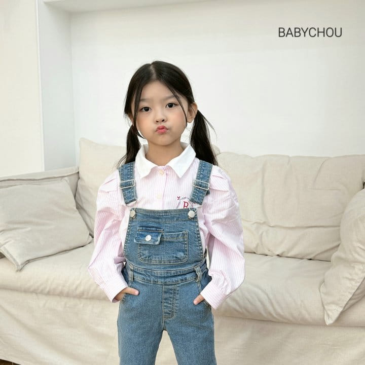 Babychou - Korean Children Fashion - #kidsstore - Denim Overalls - 9