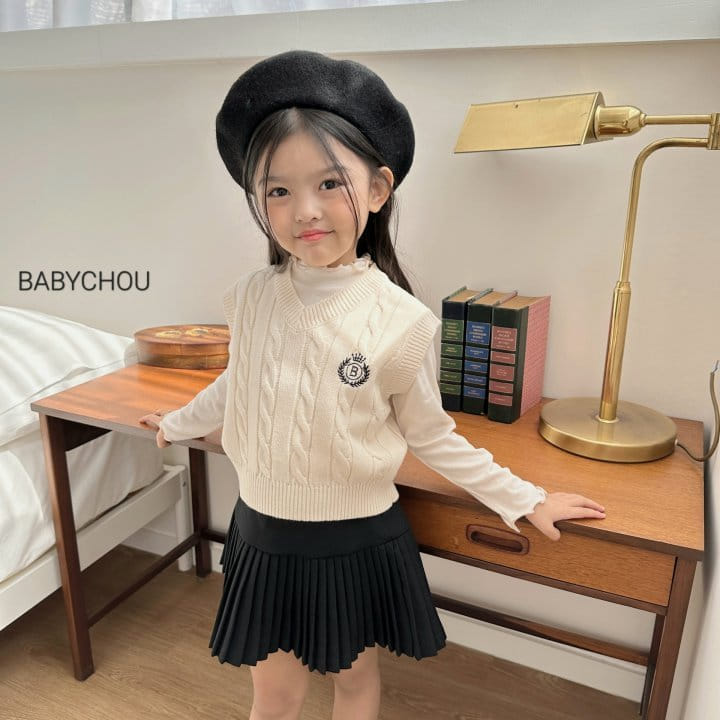 Babychou - Korean Children Fashion - #kidzfashiontrend - Cable Vest - 8
